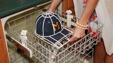 wash baseball cap in washing machine.